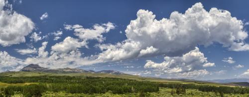 Summer cumulus clouds near Virginia Lakes, Sierra