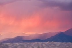 Pink clouds over Great Sand Dunes National Park