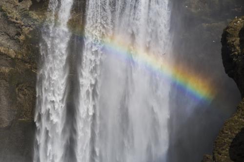 Rainbow at Skógafoss waterfall, Iceland